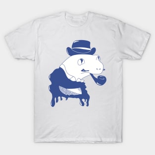 Blue Fancy Frog with Pipe T-Shirt